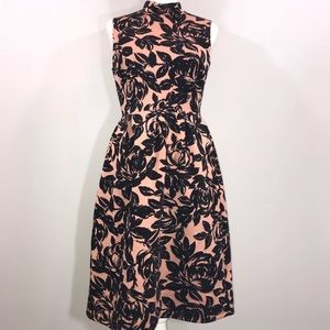 Alexa B Mock Neck Sleeveless Rose Print Dress Sz14